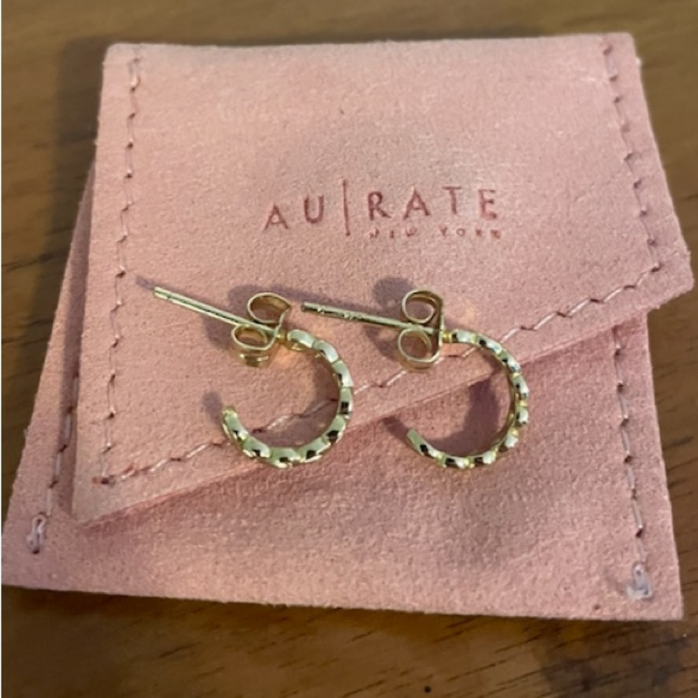 Gold Vermeil Heart Huggies - Aurate